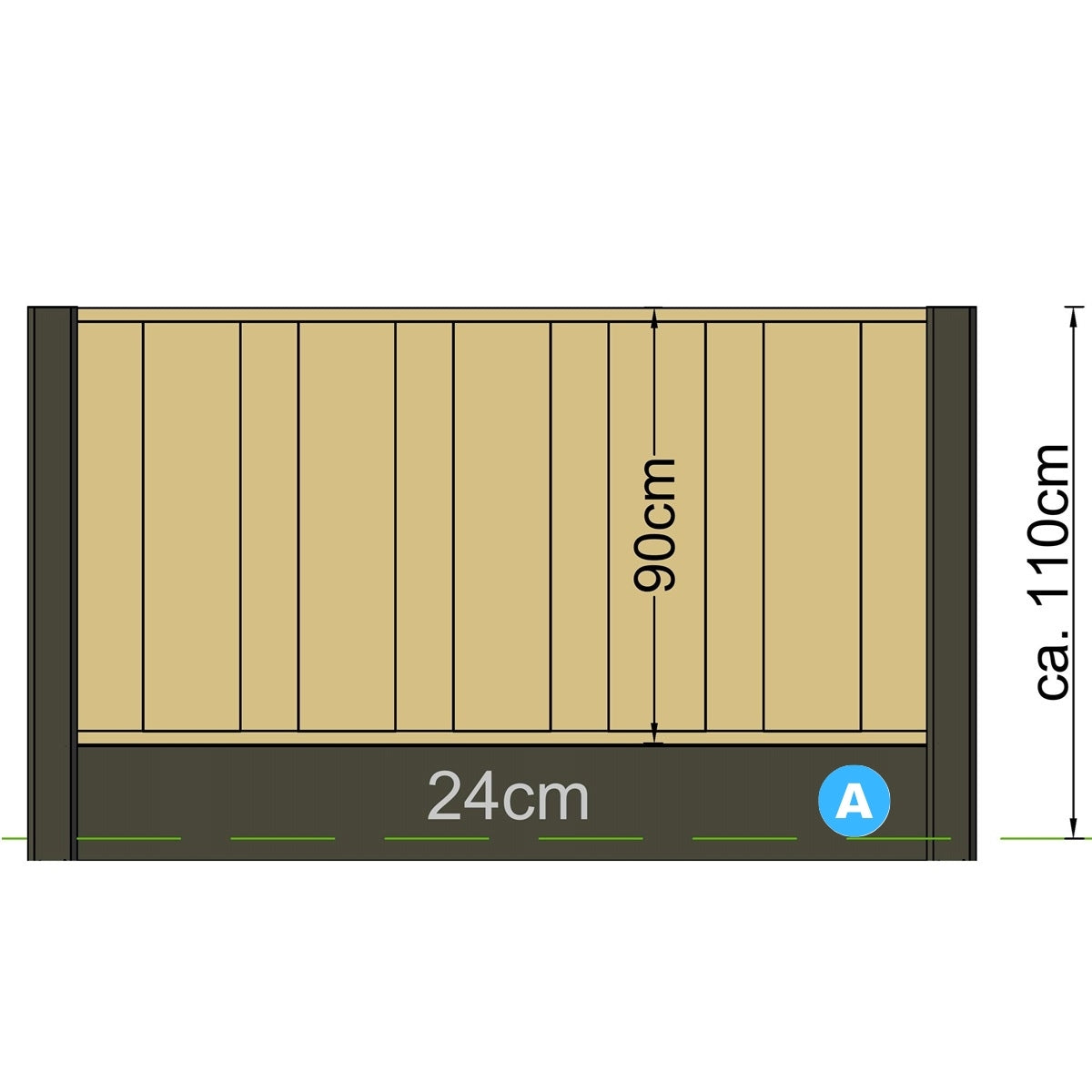 Vetch Fence Post Range - 10x10x190cm Charcoal