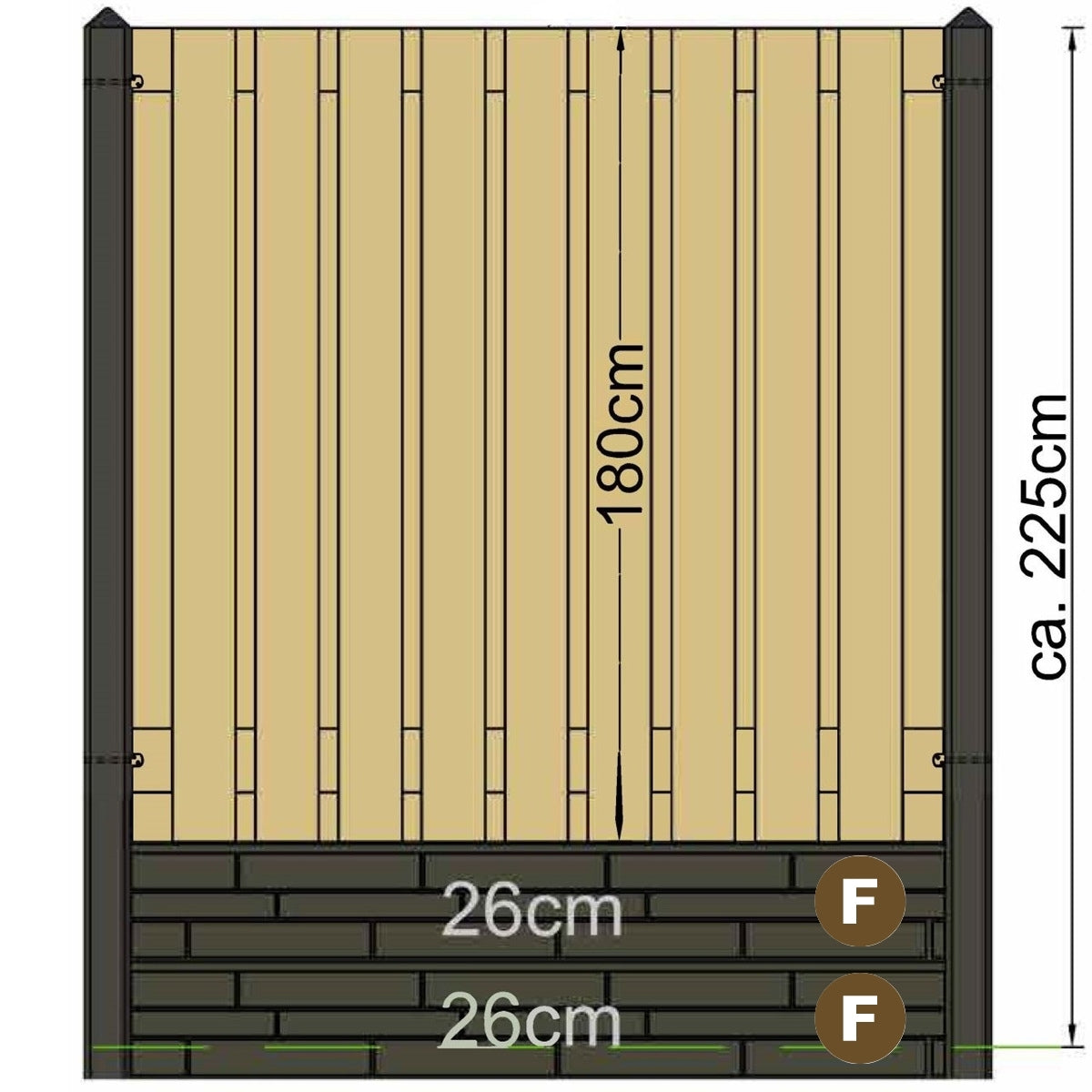 Extra Tall Jessel Fence Post Range - 10x10x308cm Charcoal