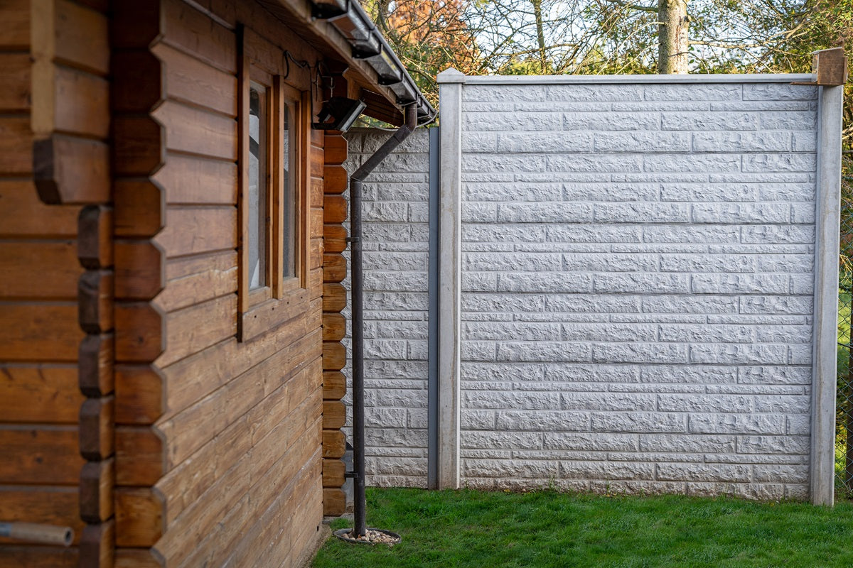 Rock Face Decorative Fence Panels 20cm - Grey
