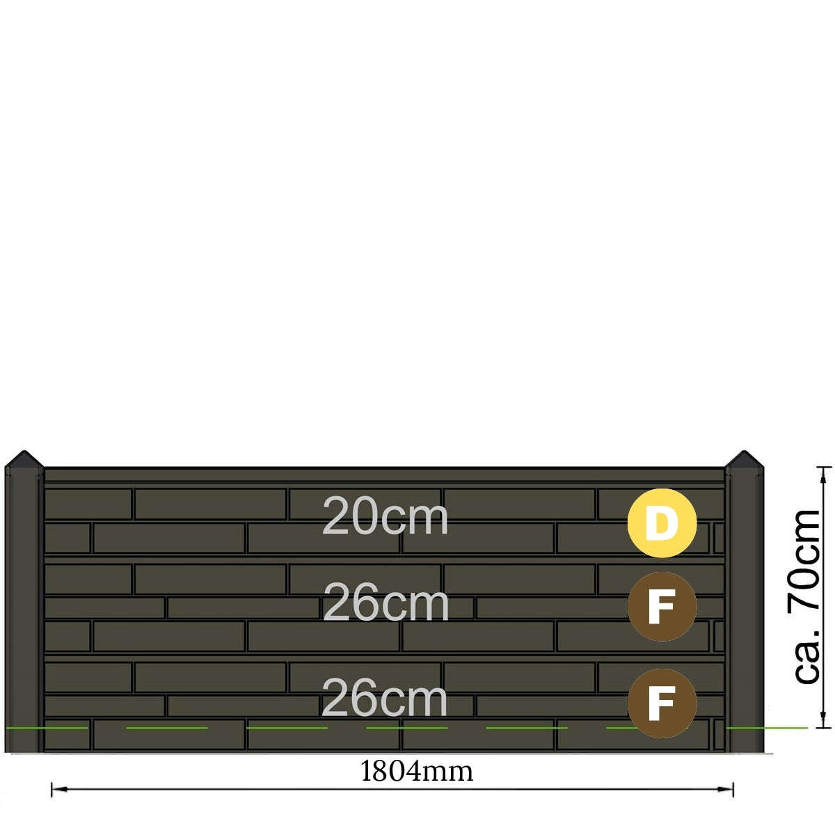 Hunze Retaining Concrete Fence Posts 10x10x145cm - Treated