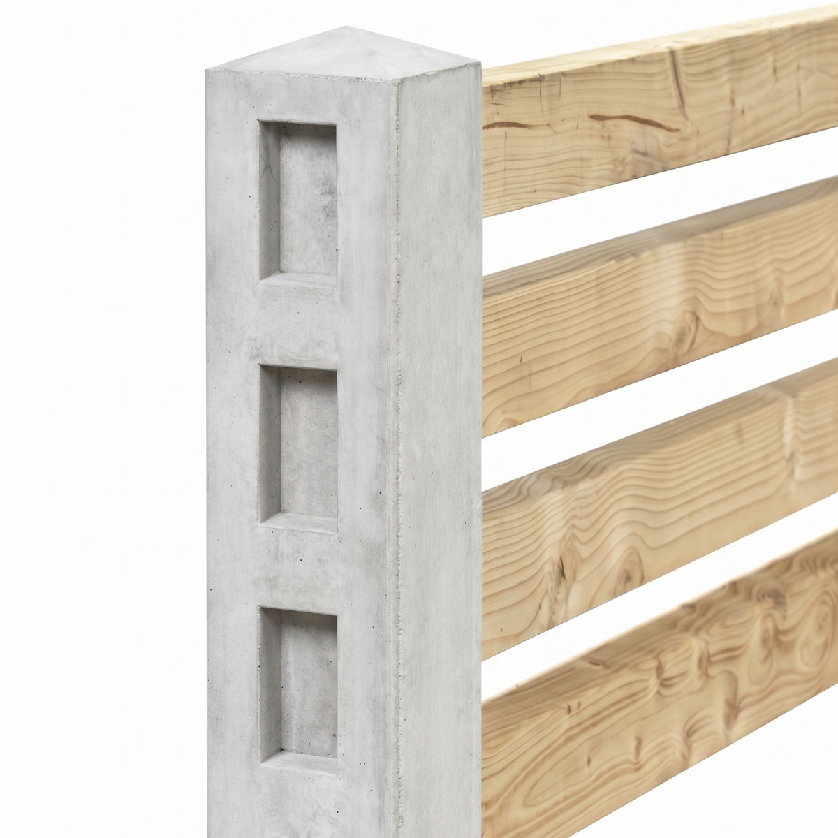 Concrete Post and Rail 13x13x120cm Grey