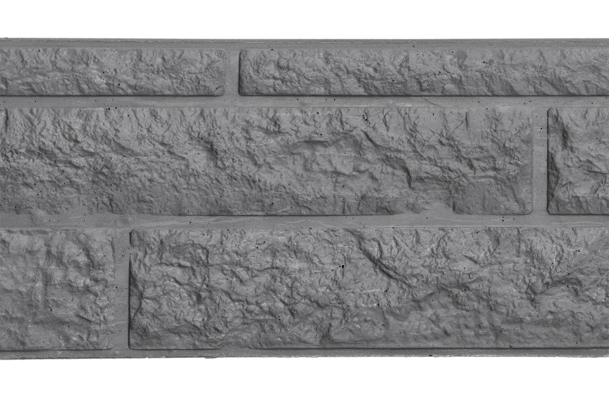 Rock Face Decorative Fence Panels 20cm - Charcoal