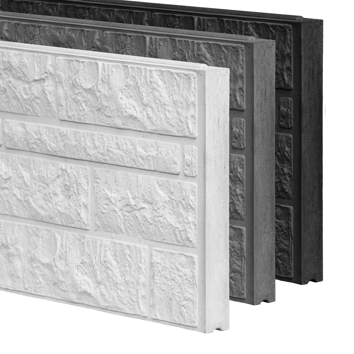 Rock Face Decorative Fence Panels 20cm - Charcoal
