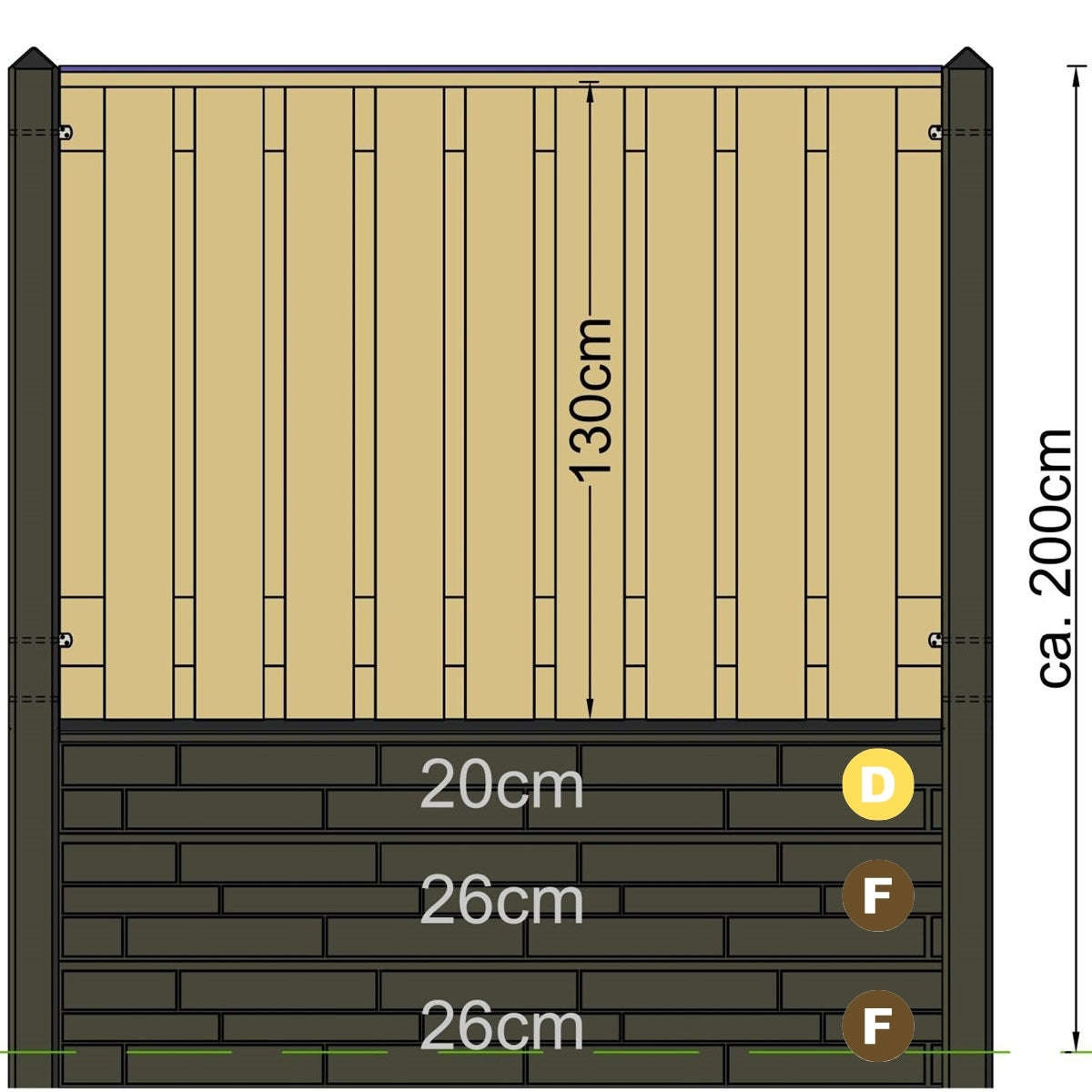 Concrete Fence Post Sky Range - 10x10x280cm Grey