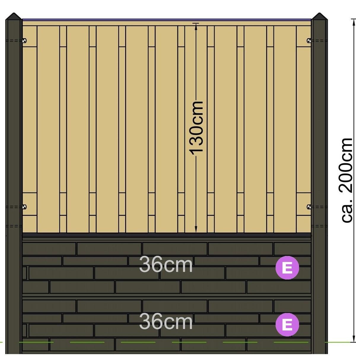 Concrete Fence Post Sky Range - 10x10x280cm Grey