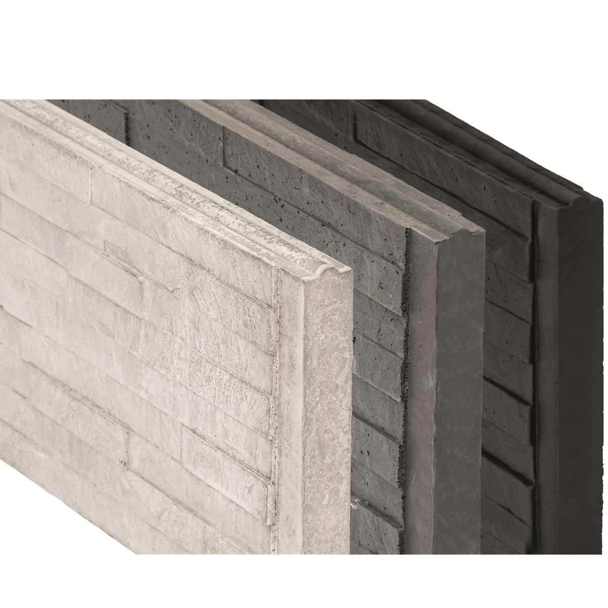 Slate Concrete Decorative Fence Boards 36cm - Charcoal