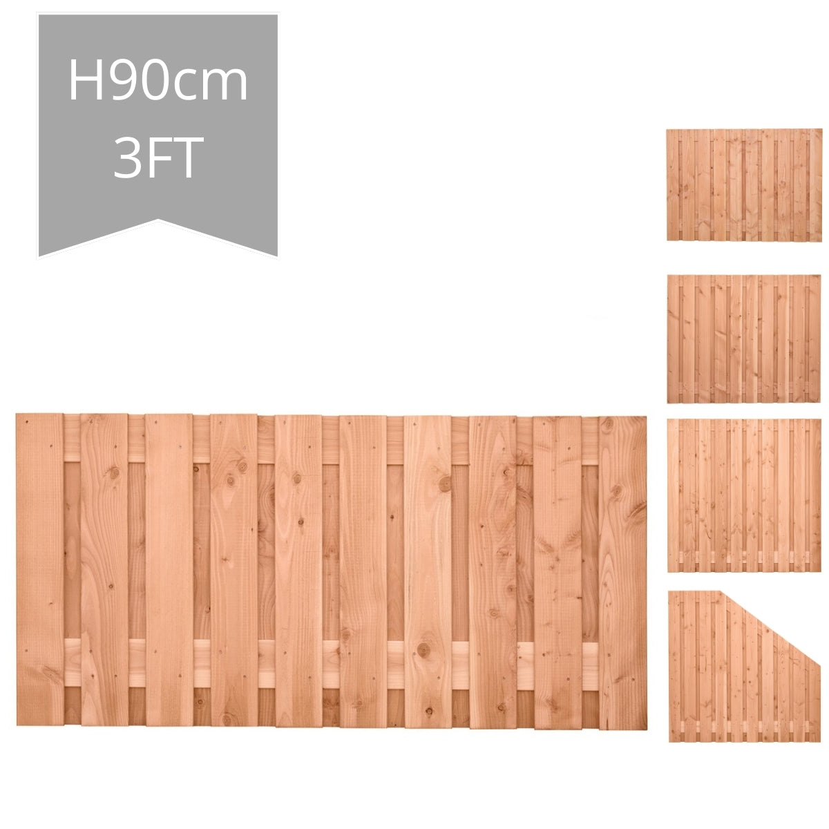 Zwarte Fence Panel H90xW180cm - Double Sided