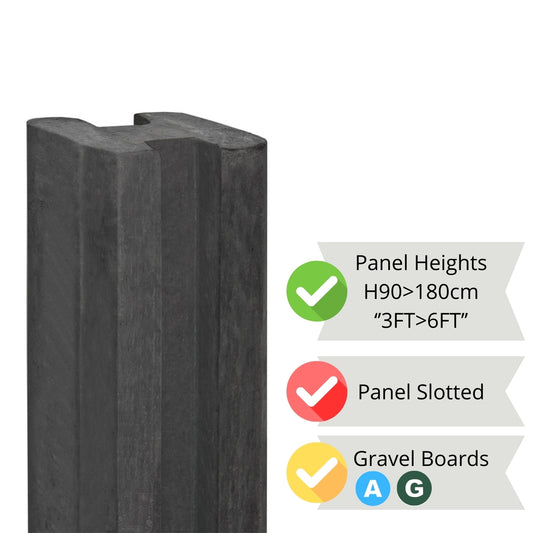 Vetch Fence Post Range - 10x10x270cm Charcoal