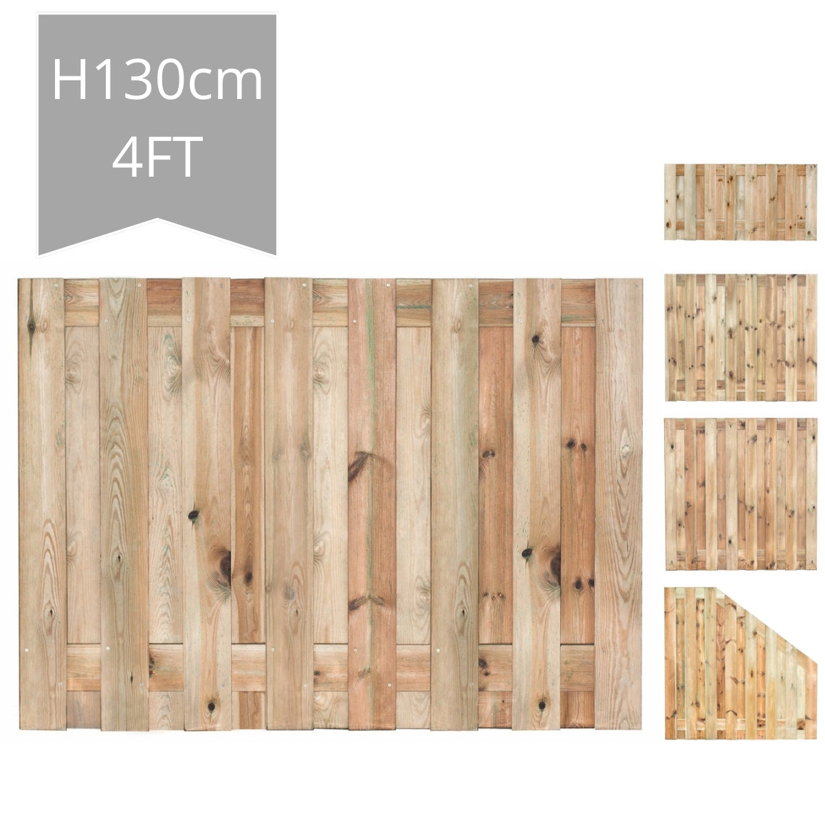 Coevorden Garden Fence Panel H130xW180cm - Double Sided