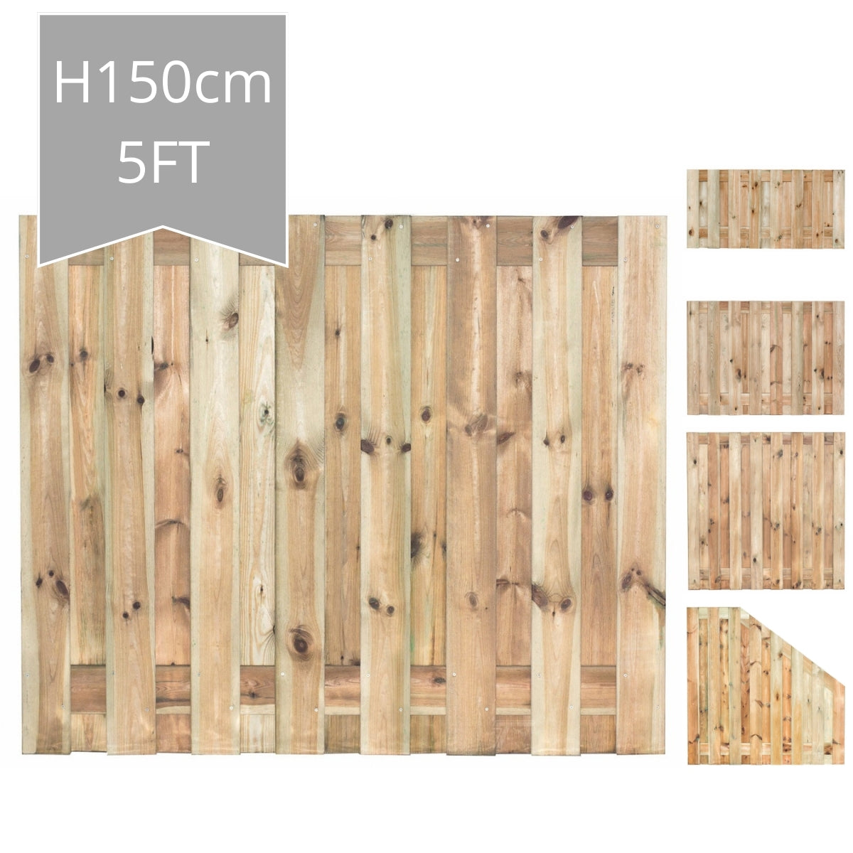 Coevorden Garden Fence Panel H150xW180cm - Double Sided