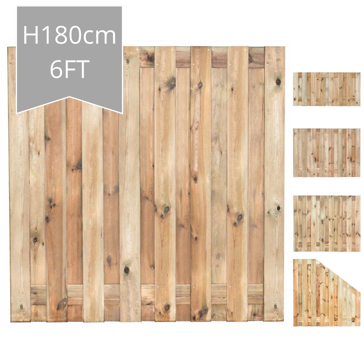 Coevorden Garden Fence Panel H180xW180cm - Double Sided