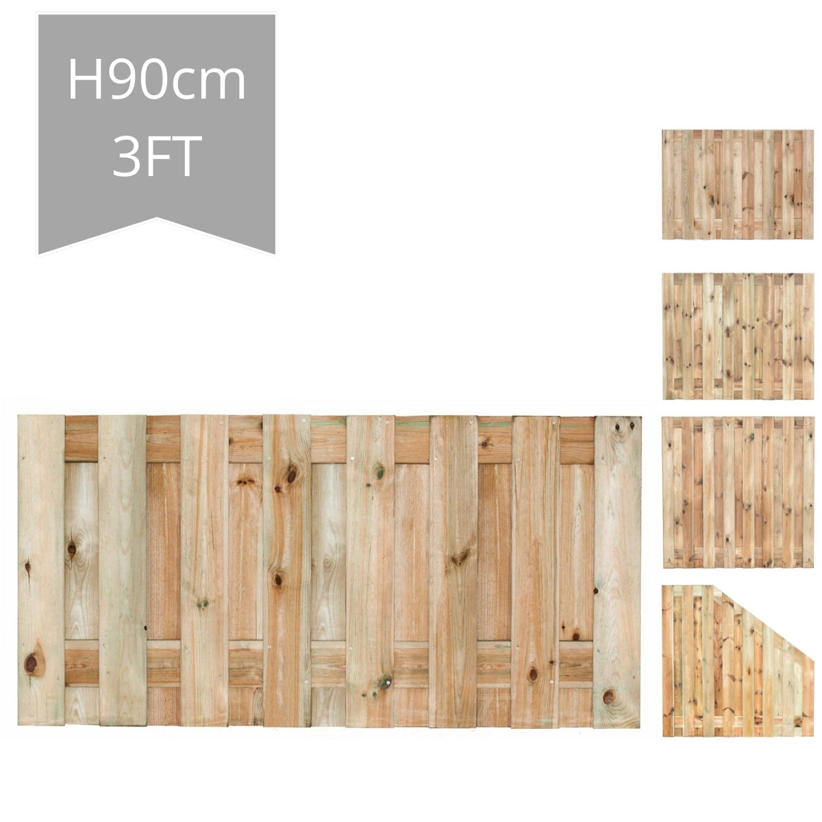 Coevorden Garden Fence Panel H90xW180cm - Double Sided