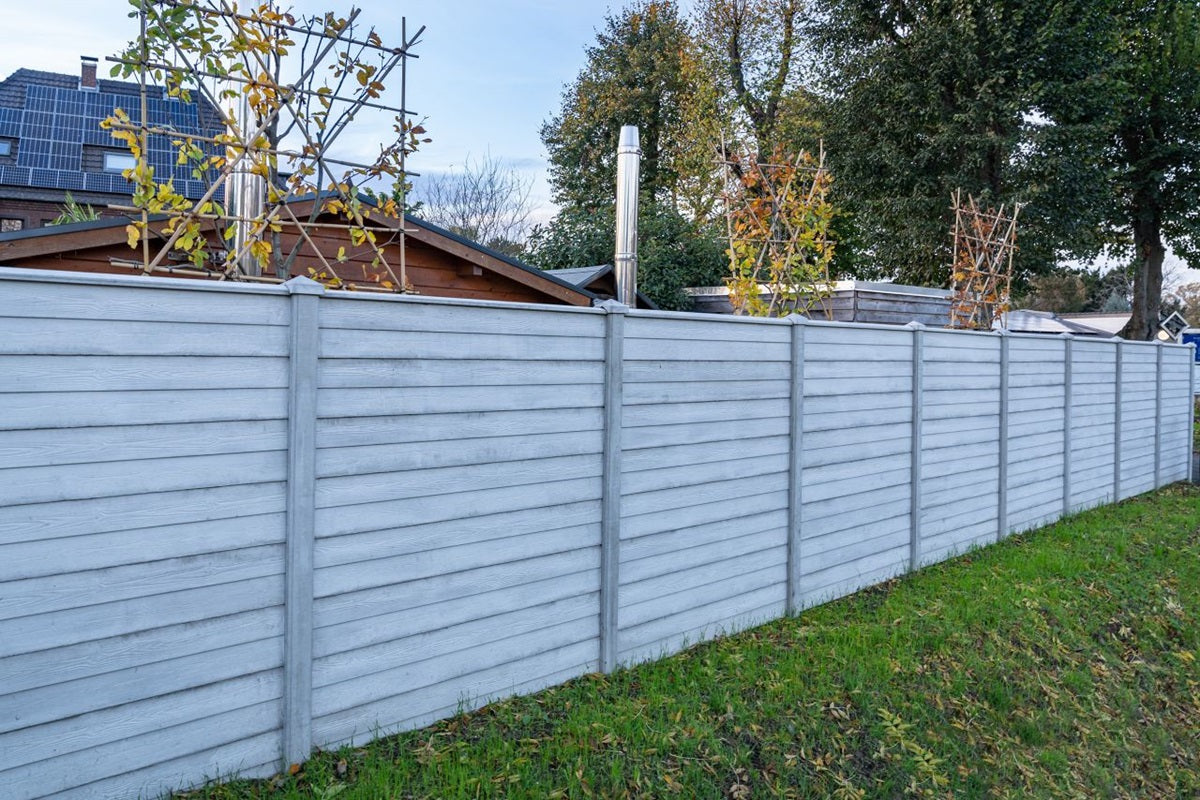 Feather Edge Decorative Fence Panels - Grey