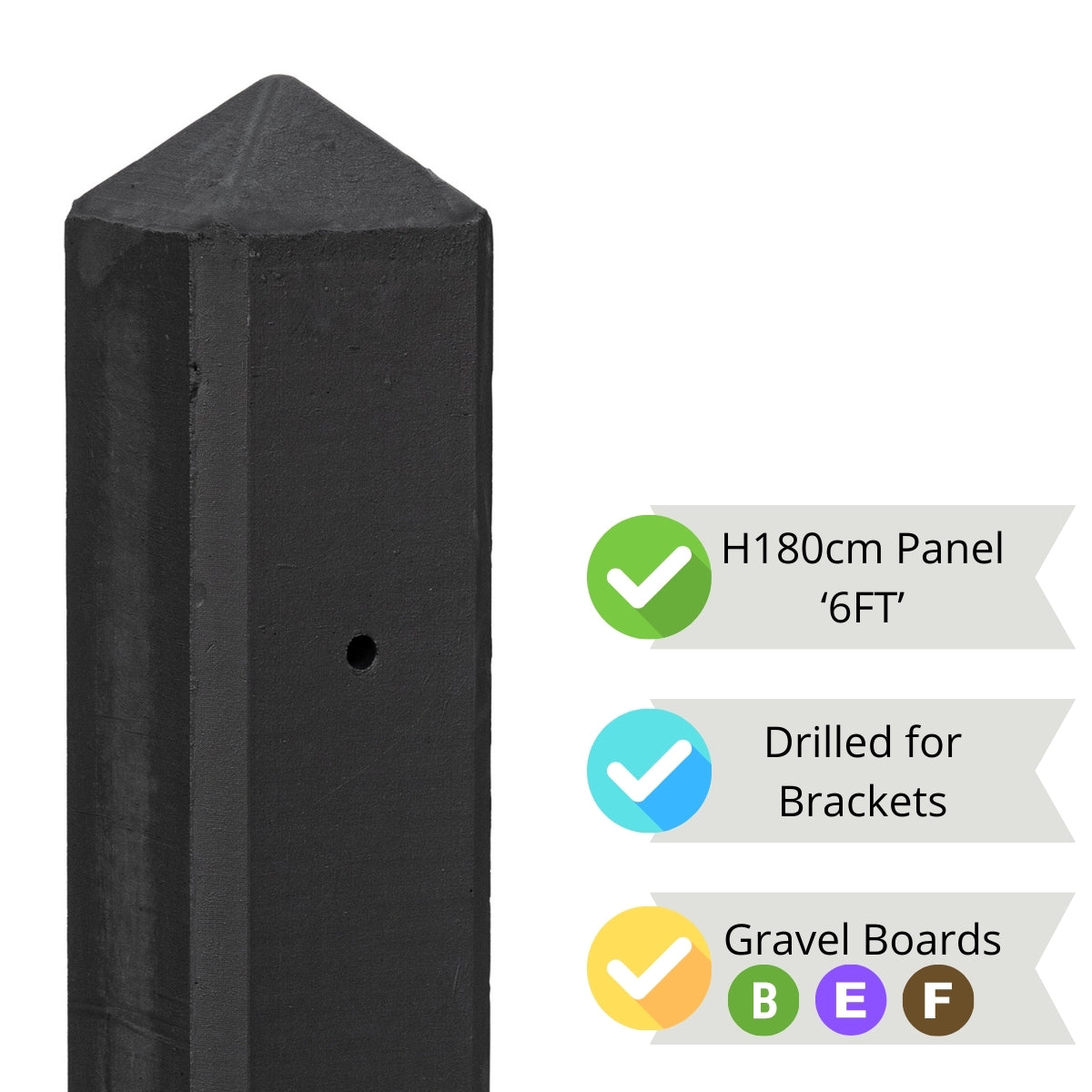 Extra Tall Jessel Fence Post Range - 10x10x308cm Treated