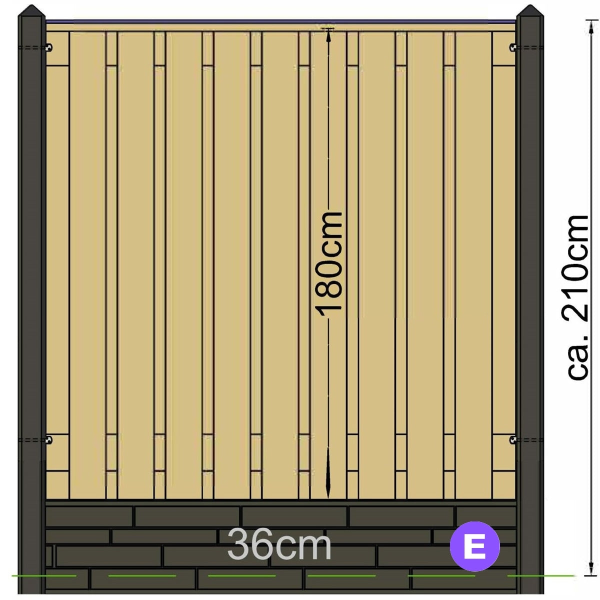 Extra Tall Jessel Fence Post Range - 10x10x308cm Grey