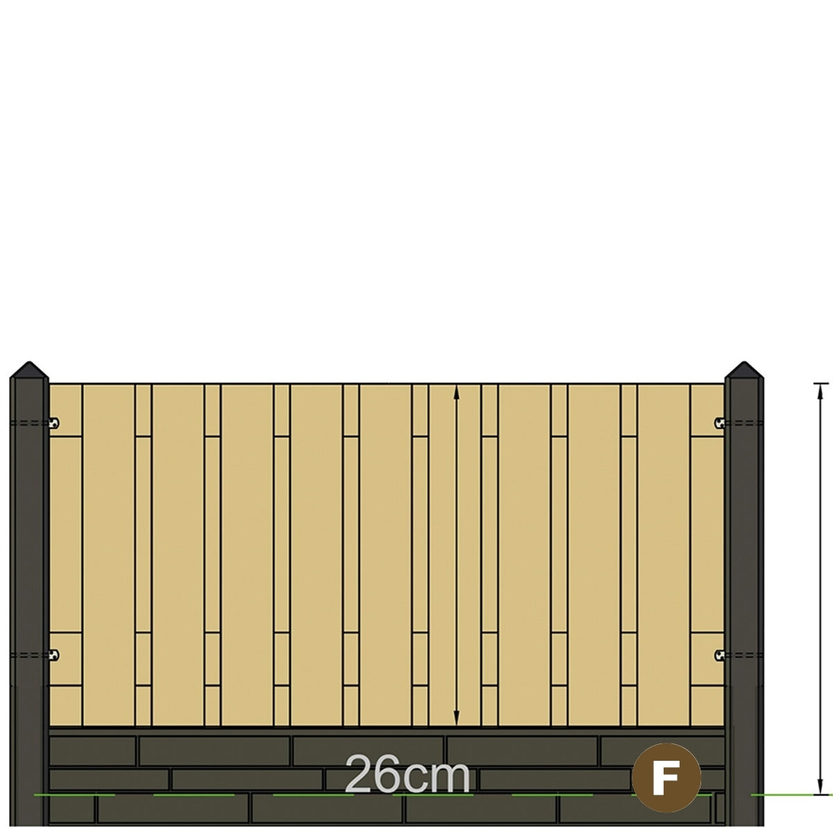 Jessel Fence Post Range - 10x10x190cm Grey