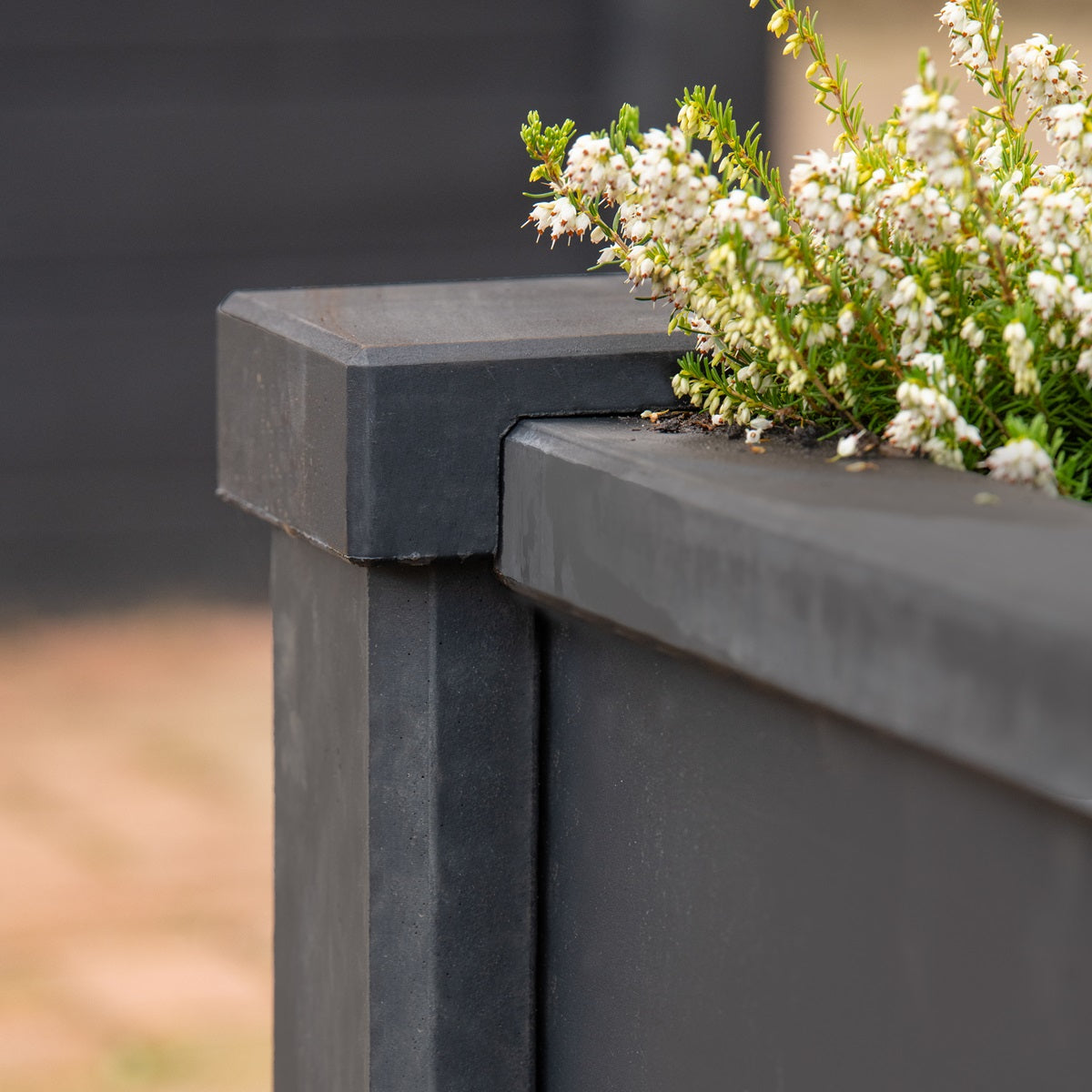 Concrete Flat Fence Panel Capping Charcoal – Concrete Posts UK