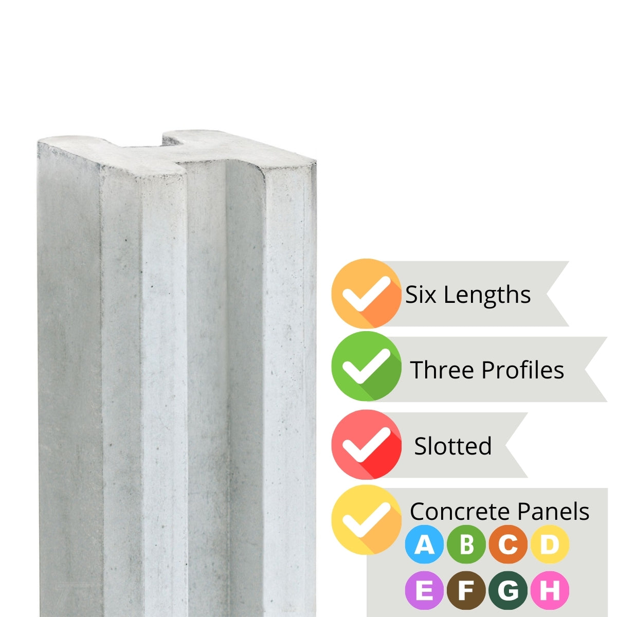 Reest Slotted Fence Post Range - 11.5x11.5cm - Grey