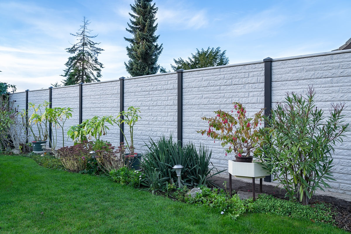 Rock Face Decorative Fence Panels 36cm - Grey