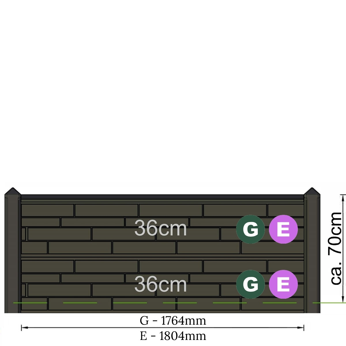 Hunze Retaining Concrete Fence Posts 10x10x145cm - Grey