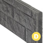 Rock Face Decorative Fence Panels 20cm - Charcoal