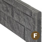 Rock Face Decorative Fence Panels 26cm - Charcoal