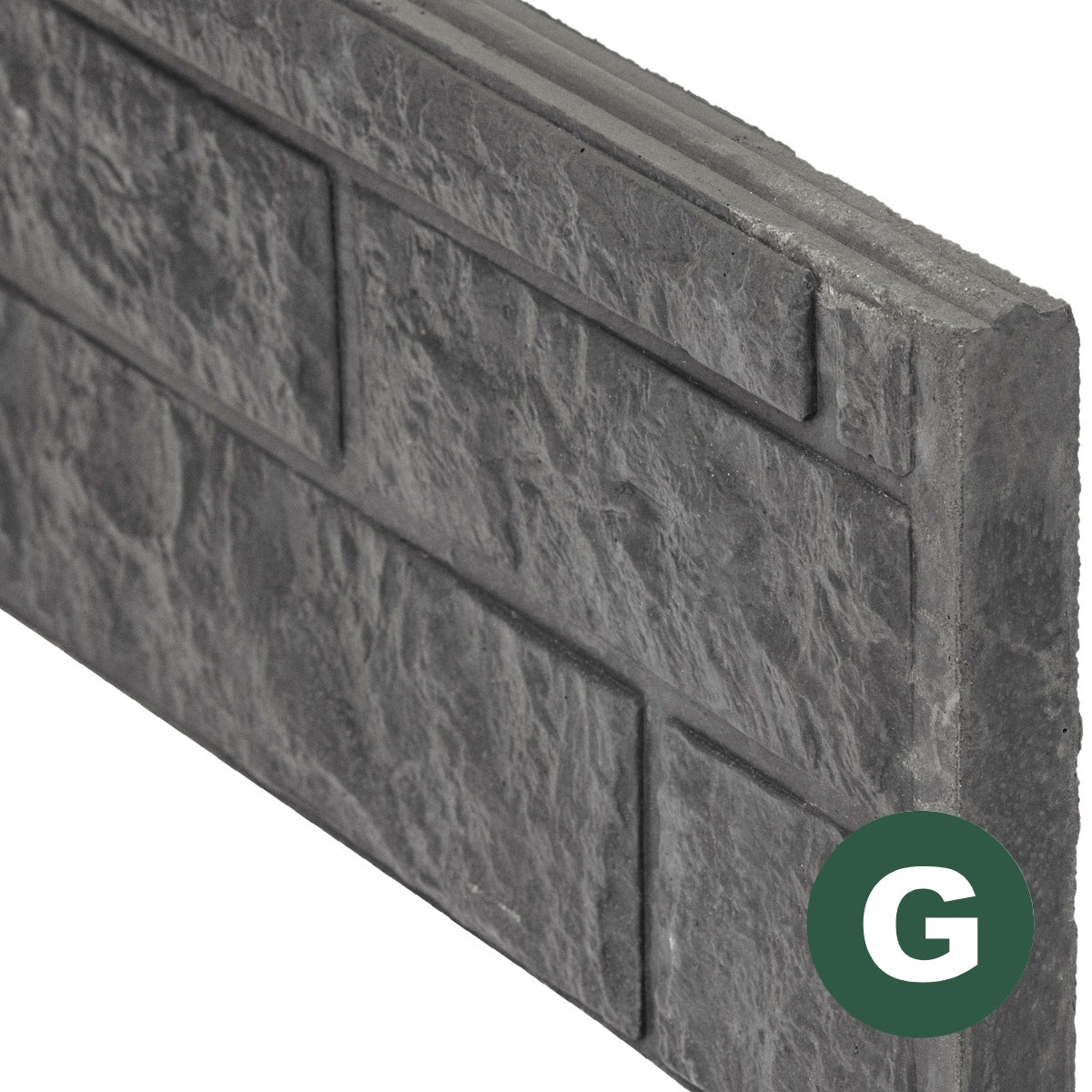 Rock Face Decorative Fence Panels 36cm - Charcoal