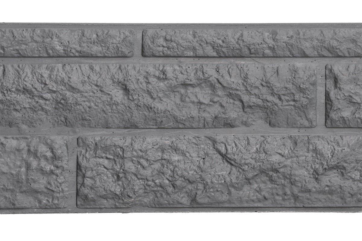 Rock Face Decorative Fence Panels 36cm - Charcoal