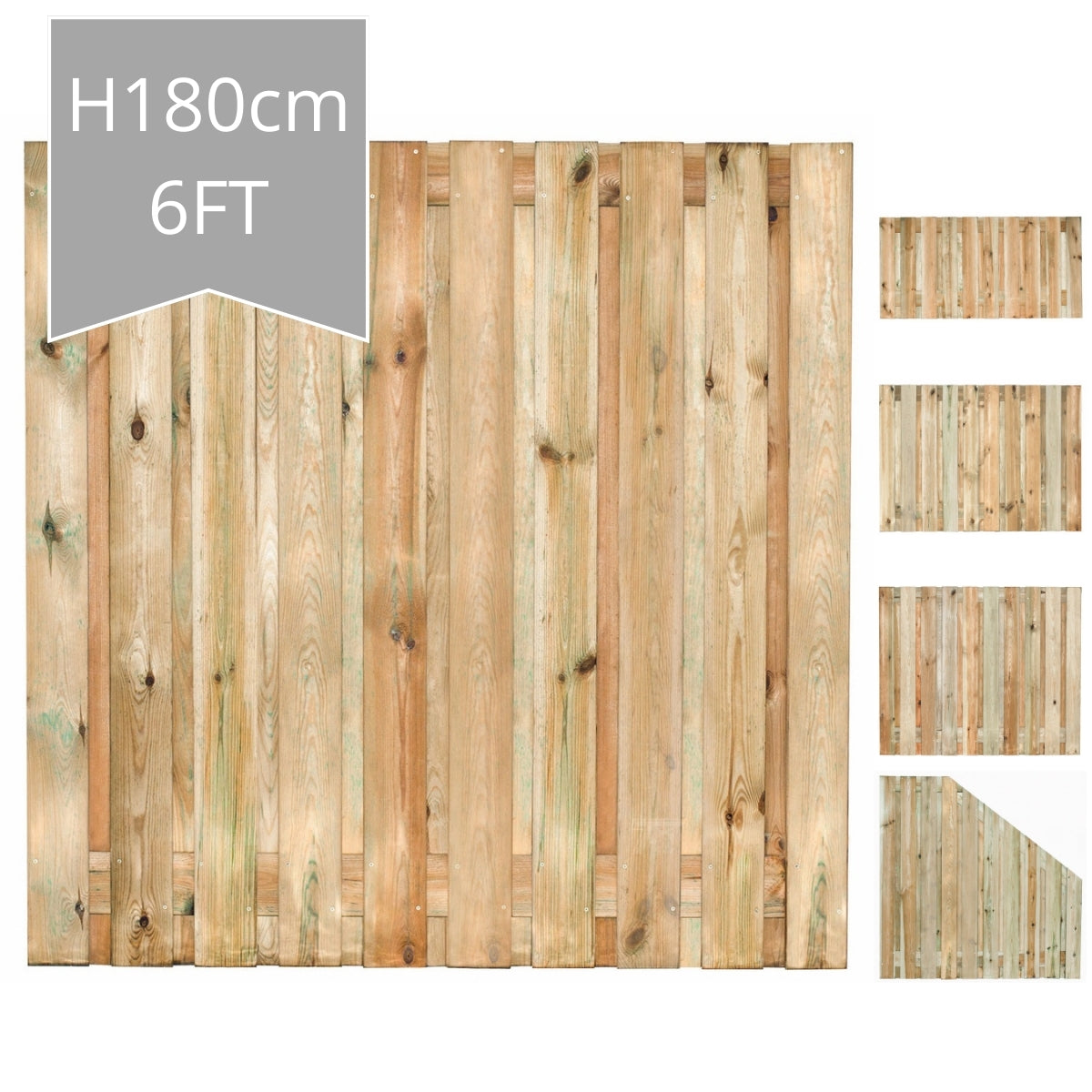 Sheden Garden Fence Panel H180xW180cm - Double Sided