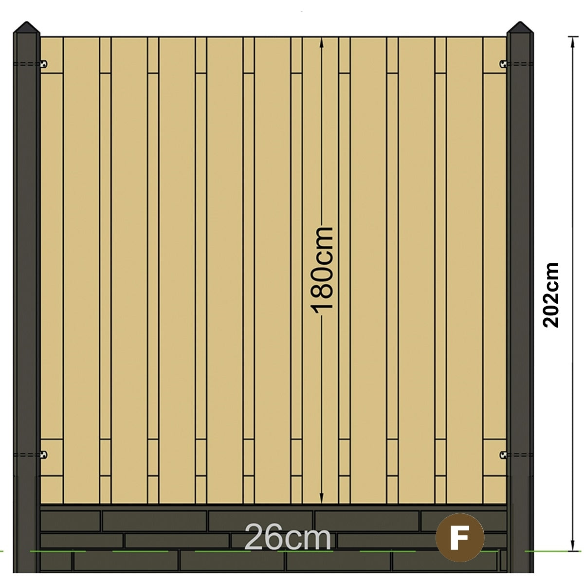 Sheil Concrete Fence Post Range 8.5x8.5x277cm Charcoal