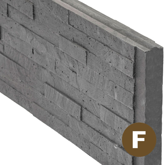 Slate Concrete Decorative Fence Boards 26cm - Charcoal