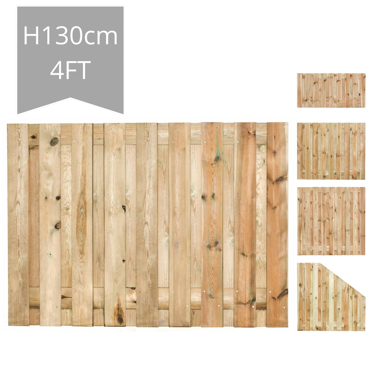 Vasse Garden Fence Panel H130xW180cm - Double Sided