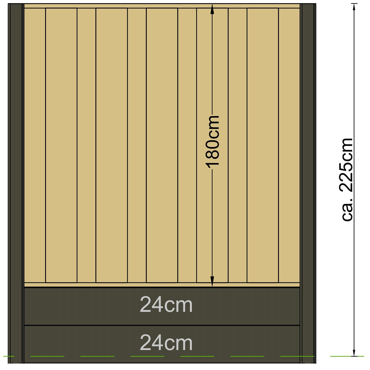 Fence Post Extra Tall Vetch Range - 10x10x294cm Grey